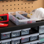 IRIS USA 26-Drawer Teacher Toolbox, Made in USA, Stackable Plastic Storage Drawers for Crafts, Stickers, Crayons, Markers, Beads, Hardware, Building Bricks, Organizer Cabinet, Garage Storage, Black
