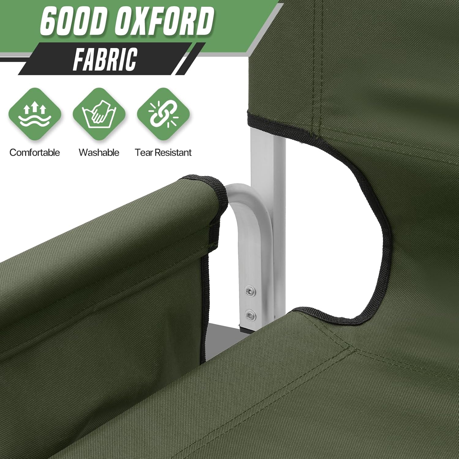 Directors Chair, 31“Tall Foldable Camping Chairs, Folding Aluminum Frame Vanity Chair, Makeup Artist Chair, Portable Camping Chair with Side Table, Cup Holder and Pockets, 250lbs Capacity (Green)