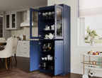 Palace Imports 100% Solid Wood 32"" Pantry Cabinet with Raised Panel, Clear Glass Doors & Adjustable Shelves