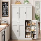 Garvee 70" Tall Kitchen Pantry Storage Cabinet, Modern Kitchen Hutch Cabinet with Doors and Shelves, Freestanding Food Pantry with Large Storage Drawer for Dining Room and Household Organization