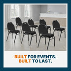 OEF Furnishings OEF9260-BT/2 Commercial-Grade Dome Back Banquet Stack Chair (Black Fabric, Black Powder-Coated Frame, 2-Pack)