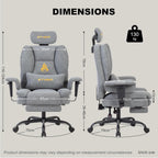 Symino Gaming Chair with Footrest, Up/Down Armrests, Suede Fabric Ergonomic Office Chair, 150° Recline Computer Chair for Desk, Grey