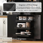 Ball & Cast 71" Tall Kitchen Pantry Cabinet W/3 Pull Out Organizers,Farmhouse Embossed Texture Storage Cabinet W/6 Door Shelves & 2 Drawers,Freestanding Cupboard for Kitchen,Dining Room,Black