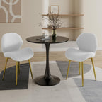 Round Dining Table Set, 31.5'' Modern Dining Table Set for 2, Dining Room Round Table and Chairs Set, 3 Piece Kitchen Table and Chairs Set for Kitchen Dining Room, Office, Coffee Shop