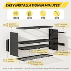 Hipidian Adjustable Power Tool Organizer Wall Mount with Charging Station - 650lb Capacity 4 Layer Heavy Duty Storage Rack with 8 Drill Holders for Garage Workshop Tools, Gifts for Men