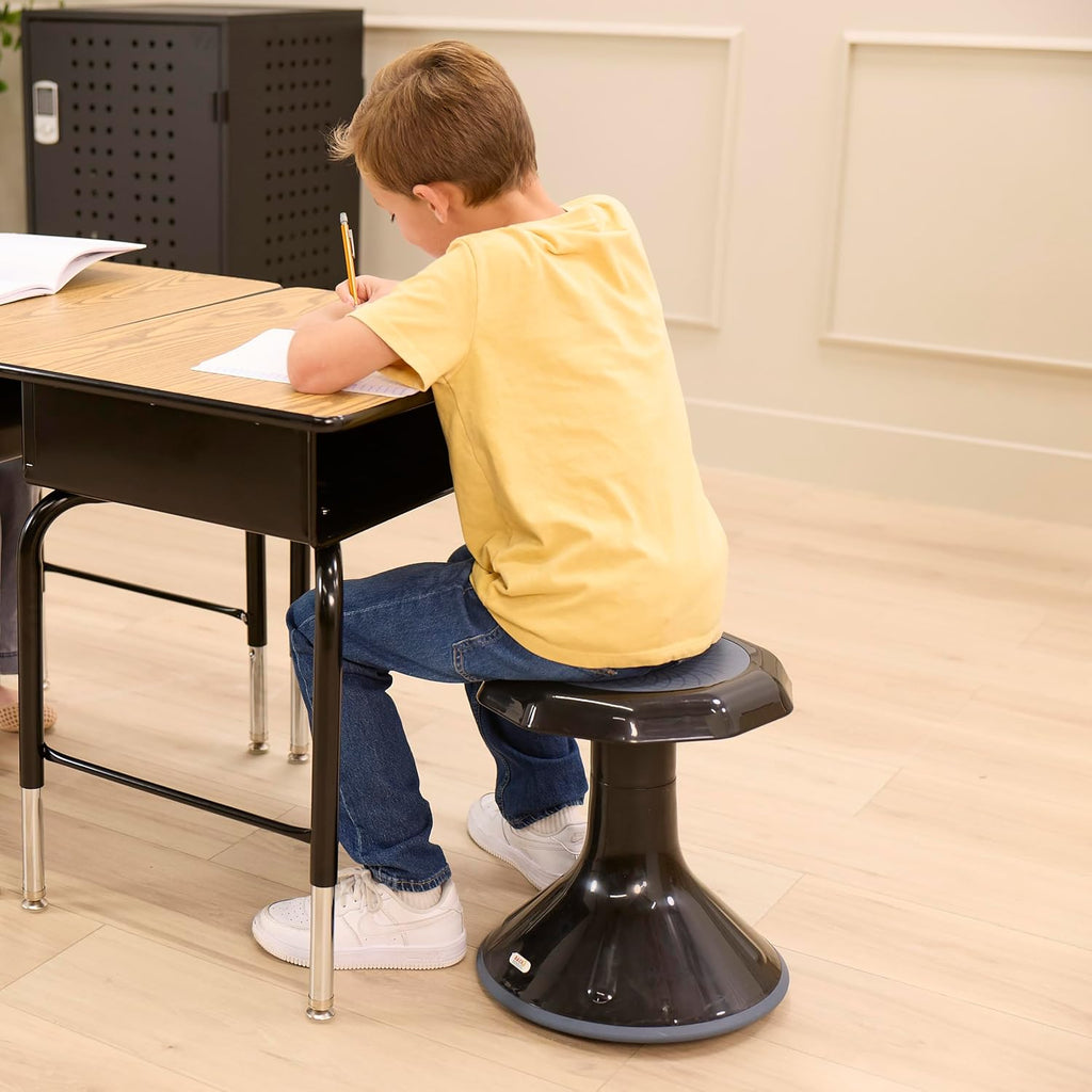 Back2School Express Wobble Sensory Stool, 15in Seat Height, Flexible Seating, Black