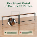 SUPERJARE 102.4 Inch Sofa Table with Power Outlets and USB-C Ports, 5.9 Inch Narrow Console Tables, Entryway Hallway Couch Tables with Storage, Behind Sofa, Small Spaces, Living Room, Rustic Brown