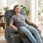 baibu Large Memory Foam Recliner Cushions for Elderly, 20x20x5 Inch Thick Dual-Layer Patent Design Non-Slip Recliner Seat Cushion for Couch for Easy to Stand Up & Reduce Hip & Lumbar Pain, Brown