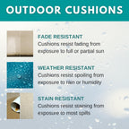 Barnett Home Decor Indoor Outdoor Dining Chair Cushions - 16.5 x 18 Patio Chair Cushions - Fade Resistant, Weather Resistant, Made in USA - Latex Foam Fill Pad - Boutique Blue (Pack of 4) Coastal