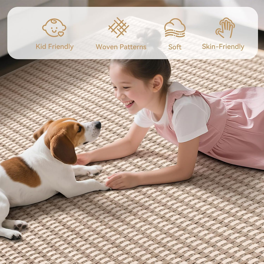 YDKGL 2x6 ft Kitchen Runner Rug Mat Non Slip Boho Woven Hallway Runner Washable, Soft Long Entryway Laundry Hall Floor Runners Rugs Carpet for Indoor Backdoor Bedroom Kitchen Living Room, Brown