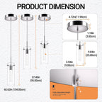 Pendant Ceiling Light Fixture, LED Kitchen Lighting Crystal Pendant Lights Kitchen Island, 1-Light Integrated Kitchen Hanging Light Fixture Modern Island Light with Bubble Glass Three Pack