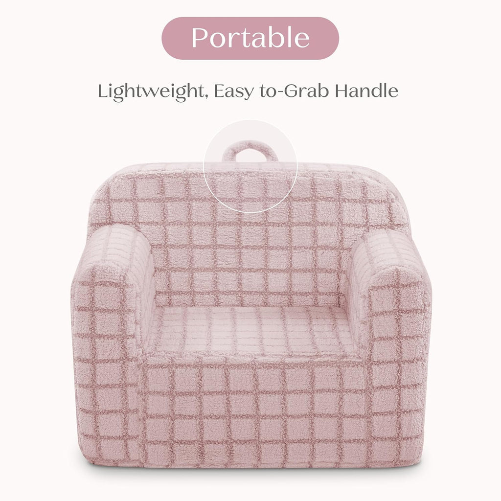 Delta Children Checkered Cozee Chair, Pink