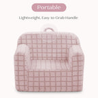 Delta Children Checkered Cozee Chair, Pink