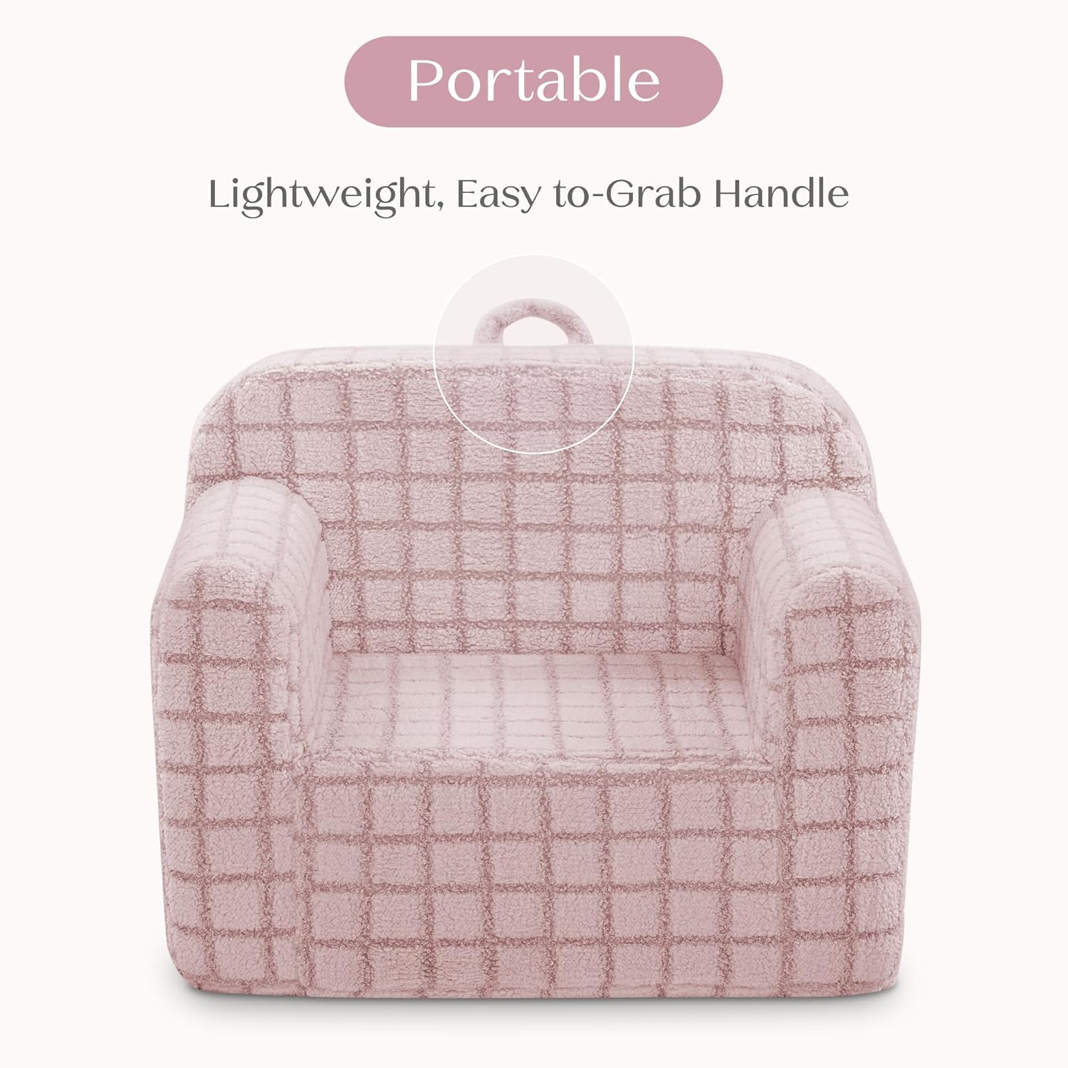 Delta Children Checkered Cozee Chair, Pink