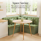 Best Choice Products Round 35.5in Dining Table for 4 w/Sturdy Wood Finish Steel Legs, Mid Century Modern, Space-Saving, Small Space Circle Dinette for Home, Kitchen, Apartment - Natural