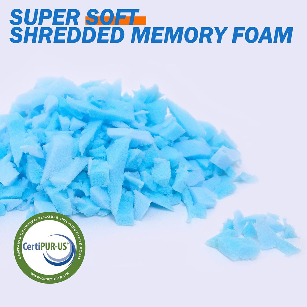 Bean Bag Filler Shredded Memory Foam Filling 10 Pounds, Pillow Stuffing Bean Bag Refill Material for Pouf Ottoman Couch Cushion Dog Bed Stuffed Animals and Art Crafts - Blue