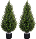 VIVATREES 3FT Artificial Topiary Cedar Trees, UV-Resistant Faux Evergreen Outdoor Plants, Artificial Pine Tree for Outdoor Front Porch Patio Entryway Decor, Set of 2