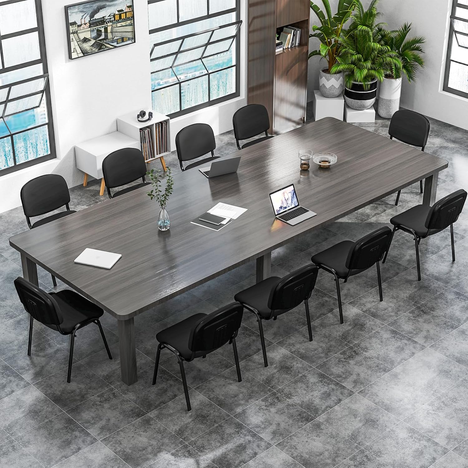 Giantex Set of 15 Conference Chair, Waiting Room Chairs with Ergonomic Upholstered Seat, Stackable Design for Home & Office, Meeting Room, Reception, 15-Pack Guest Chair Set (Black,15)