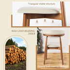 Solid Wood Dining Chair Set of 4, Breathable Fabric Upholstered Kitchen Chairs, Modern Farmhouse Style, Ergonomic Backrest, Rebound Sponge
