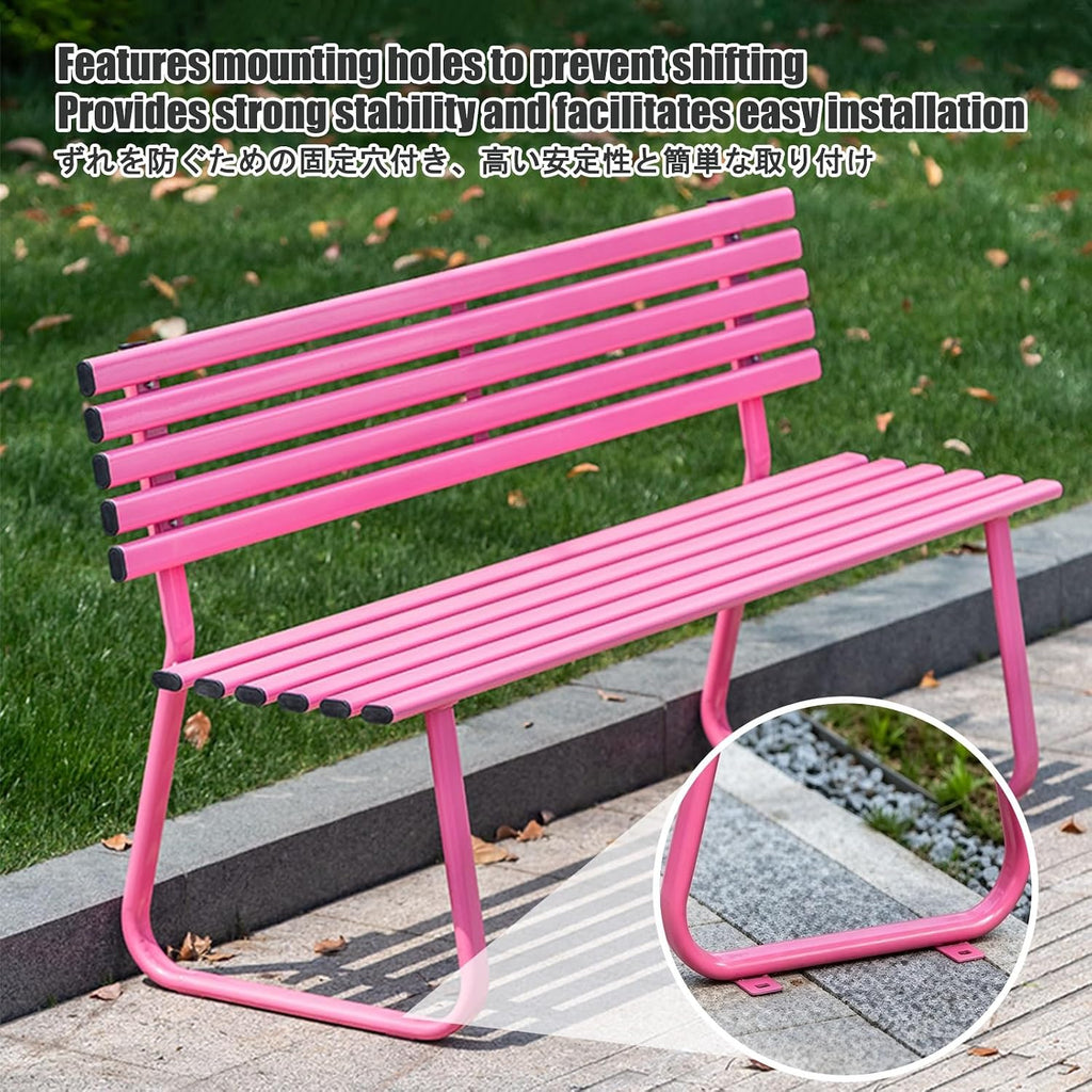 Outdoor Benches Weatherproof, Porch Benches Outdoor, It Features Strong Load Bearing Capacity and is Suitable for Porches, Lawns, Gardens, and Courtyards.(Blue,with Backrest)