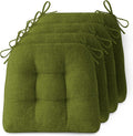 Non-Slip Chair Cushions for Dining Chairs Set of 4 Thick Kitchen Chair Pads Dining Room Seat Cushion with Ties 16" x 16" x 4" Olive Green