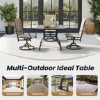 Soohow Patio Dining Table 35"x35", Square Outdoor Dining Table with 1.57" Umbrella Hole, Metal Outdoor Furniture for Patio, Graden, Backyard and Poolside, Weather-Resistant