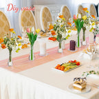 Mumufy 12 Pcs Acrylic Glass Bud Vases for Centerpiece Christmas Clear Plastic Bud Vase Crystal Acrylic Vase Small Break Resistant Flower Vase for Rose Home Decoration (Classic, 2.17 x 5.91 Inch)