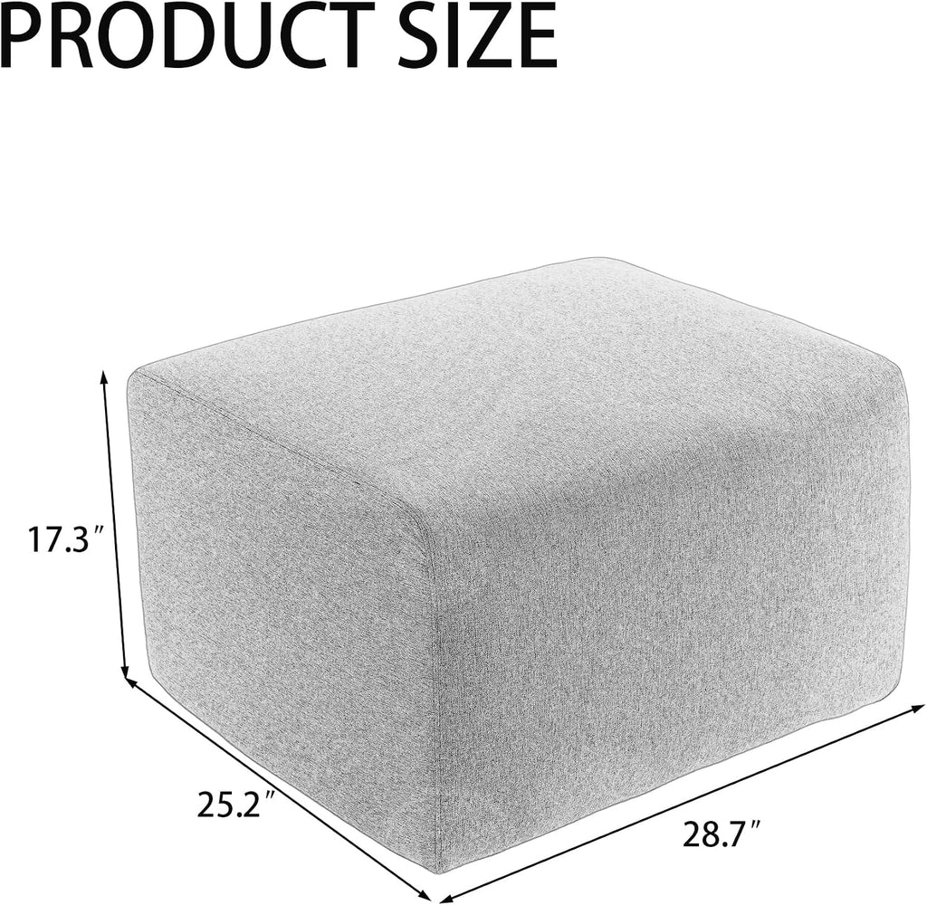 Patio Ottoman Boneless Outdoor Furniture, All Weather Fabric - Armless, Camel