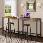 YATINEY 78.7" Long Bar Table, Counter Bar Height Table, High Top Table, Rectangular Hightop Bar Pub, for Kitchen, Living Room, Entryway, Rustic Brown and Black BT20BR