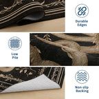 Garvee Snake Gothic Washable Kitchen Runner Rug 2x6 Dark Whimsical Unique Soft Thin Indoor Floor Mat for Bathroom Hallway Entryway Bedroom Indoor Decor Low Pile Non-Slip TPE Backing Black Gray