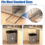 JOWBOOW Pull Out Trash Can Under Cabinet, Adjustable Cabinet Trash Can Pull Out Kit Under Sink Slide Out Shelf(Bin Not Included), Fits Min. 12" Opening Cabinet