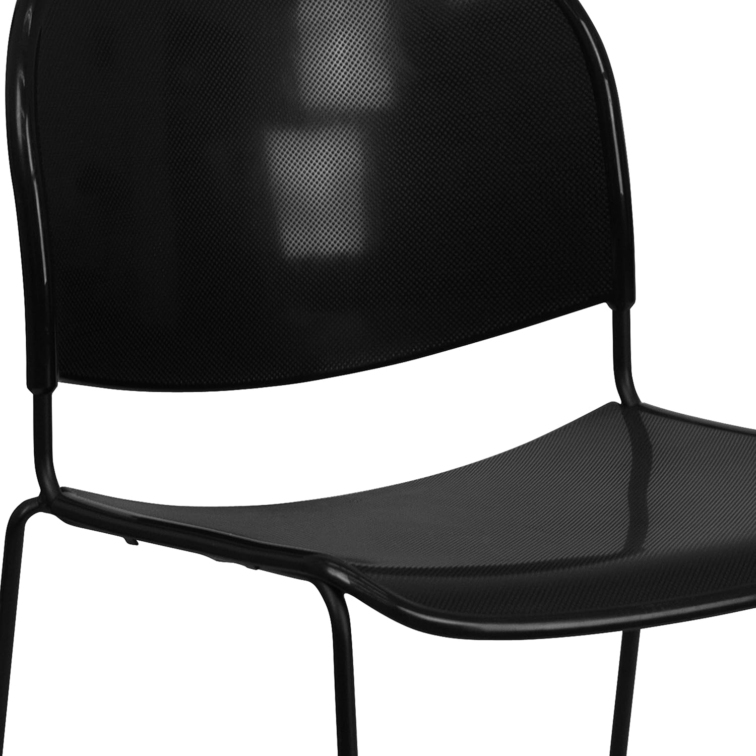 EMMA + OLIVER Black Ultra-Compact School Stack Chair - Office Guest Chair/Student Chair