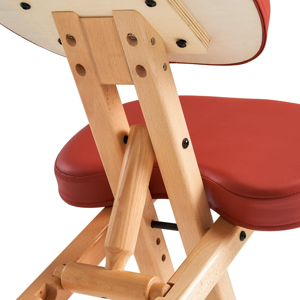 Master Massage Ergonomic Kneeling Chair, Adjustable Height Posture Stool for Home and Office - Neck and Back Pain Relieving | Spine Tension Relief- Thick Comfortable Cushions, Cinamon