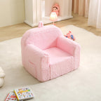 Kids Chair Comfy Toddler, Soft Baby Chair for Boys & Girls, Portable Toddler Reading Armchair with Removable Washable Sherpa Cover, Pink