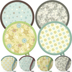 Foldable Round Hand Fans with Matching Storage Pouch, Portable Handheld Summer Cooling Fans for Women, Cute Floral Folding Fan for Travel Beach Wedding Festival Party Favors Outdoor Events (Style 1)
