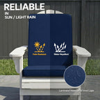 Adirondack Chair Cushion - Removable Cover, Water-Repellent & Fade-Resistant Faux Linen, Securing Straps, Non-Slip Bottom, Fit for Most Outdoor Adirondack & Rocking Chairs - Navy