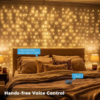 Brizled Smart Curtain Lights, 390 LED 9.8x6.3Ft Curtain Lights Outdoor, App & Voice Control Plug in Music Sync Curtain String Lights for Bedroom Wall Wedding Window Party Backdrop Indoor, Warm White