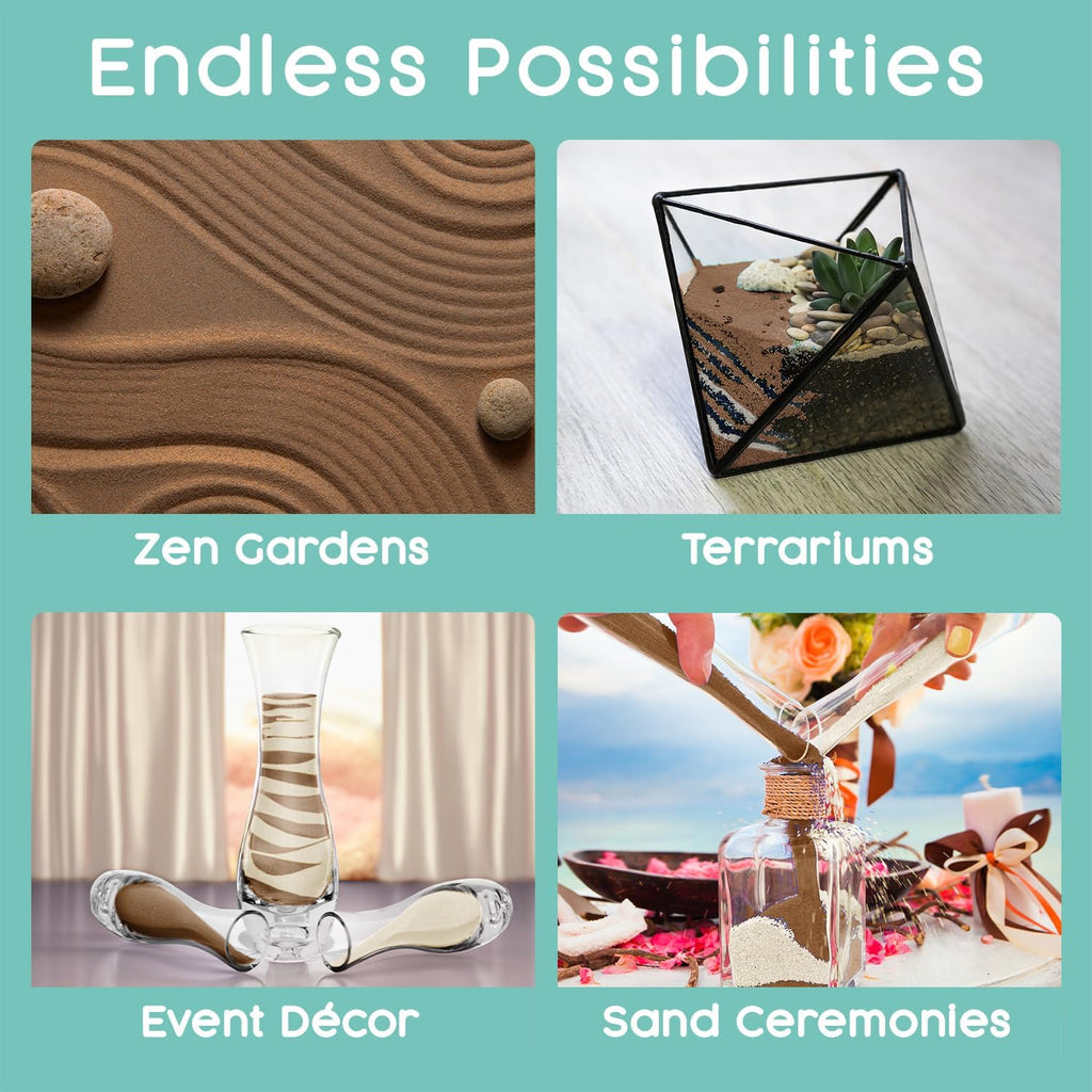 Latte Unity Sand, 1 LB (16 oz), Brown Colored Sand for Weddings, Vase Filler, Home Décor, Crafts, Terrariums, and More