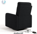 Storkcraft Kyoto Deluxe Power Recliner Swivel Glider (Black Boucle) – Premium Electronic Power Recliner for Nursery, Includes Dual-USB Charging Port with USB-A & USB-C, Glider Rocking Chair