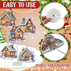 Geelin 10 Pcs Christmas Gingerbread Table Decoration Gingerbread House Decor Christmas Centerpiece for Tables Gingerbreads Theme Tabletop Gift for Xmas Holiday Desk Home Office Party Supplies Decor