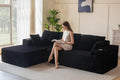 MAXYOYO 104" Modular Sectional Couch with L-Shape Chaise, Modern Boneless Couch for Living Room, Sofa in A Box, Oversized Sofa with Deep Seat, No Assembly Required, Black