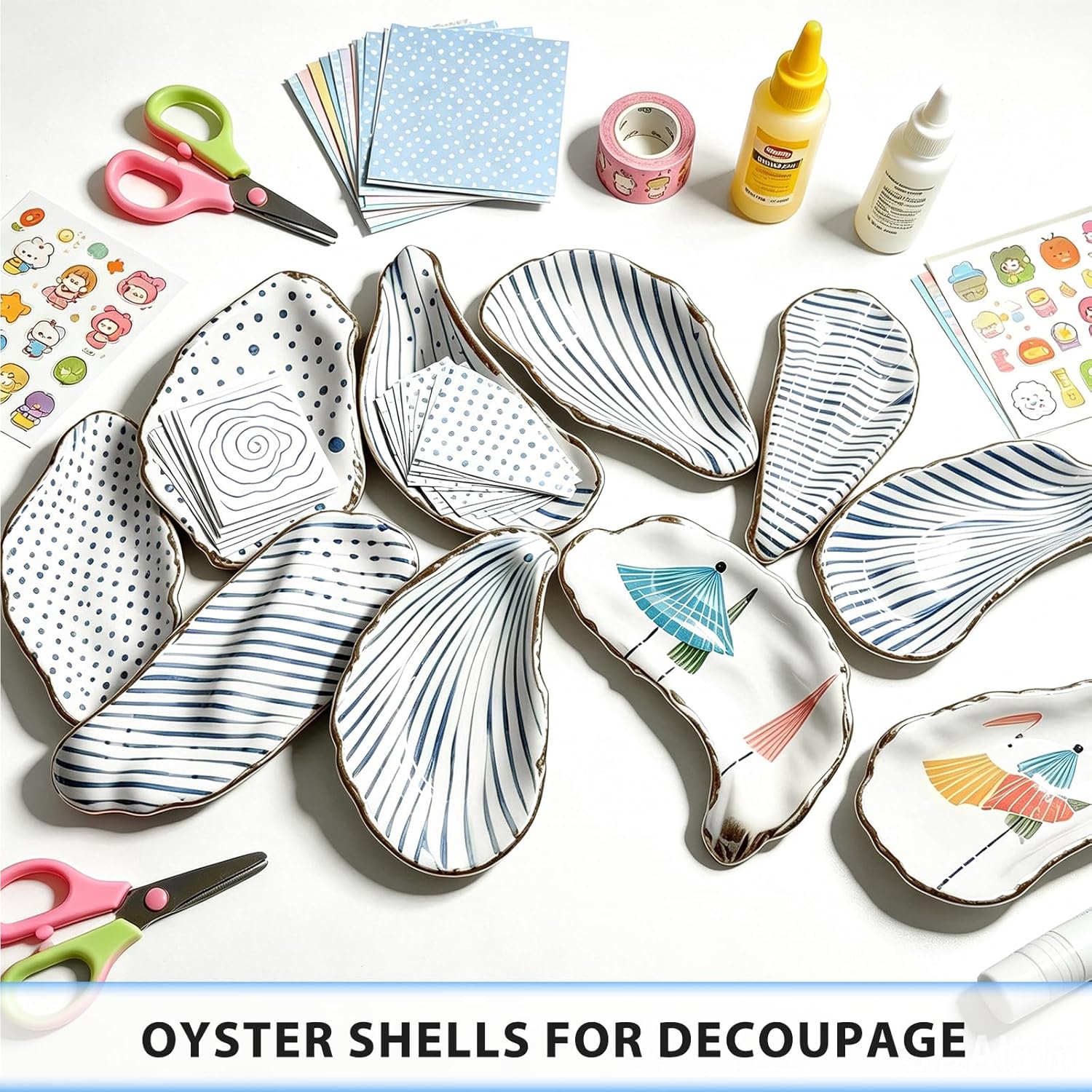 20Pcs Extra Large Flat Oyster Shells 5-6 Inch Natural Oyster Shells for Crafts, Home Vase Filler, DIY Arts and Crafts, Christmas Ornaments, Coastal Decor, Decoupage, Painting, Seashells Bulk