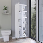 Modern Minimalist Cabinet, Contemporary Storage Locker with 1 Door and 9 Shelves,for Kitchen Home