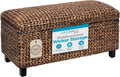 BIRDROCK HOME Hand-Woven Abaca Seagrass 36" Storage Bench with Lift-Top Lid (Brown Wash)