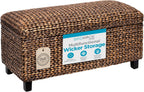 BIRDROCK HOME Hand-Woven Abaca Seagrass 36" Storage Bench with Lift-Top Lid (Brown Wash)