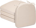 Chair Cushions for Dining Chairs, D-Shaped Non-Slip Seat Cushions with Removable Washable Covers & Ties, Chair Pads for Kitchen, Indoor Patio 17" x 16" (Cream, 4 Count)