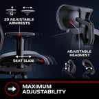 Respawn FLEXX Ergonomic Office and Gaming Chair with Lumbar Support - Breathable Mesh Recliner with Headrest & Adjustable Arms, Comfy Home Office Desk Chairs, Reclining Gaming Seat for Adults - Red
