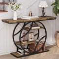 Entryway Table for Foyer,41.3 Inch Industrial Narrow Console Table,Accent Decor Living Room Furniture,Hallway & Sofa Table for Entrance,4-Tier Storage Shelves,Metal Frame,Thick Wood Top
