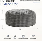 Hobestluk Adults Bean Bag Chair 5FT Big BeanBag Chair Giant Large Oversized | Memory Foam,Washable Cover,Unique Fluffy Bubble,Comfy Big BeanBag with Filling Lounging Gaming Bedroom Living Room | Grey 5FT