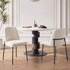 COLAMY Dining Chairs Set of 2, Modern Dining Chairs, Fabric Upholstered Dining Chairs, Kitchen Chairs with Curved Back and Metal Legs for Dining Room Kitchen Restaurant, Beige